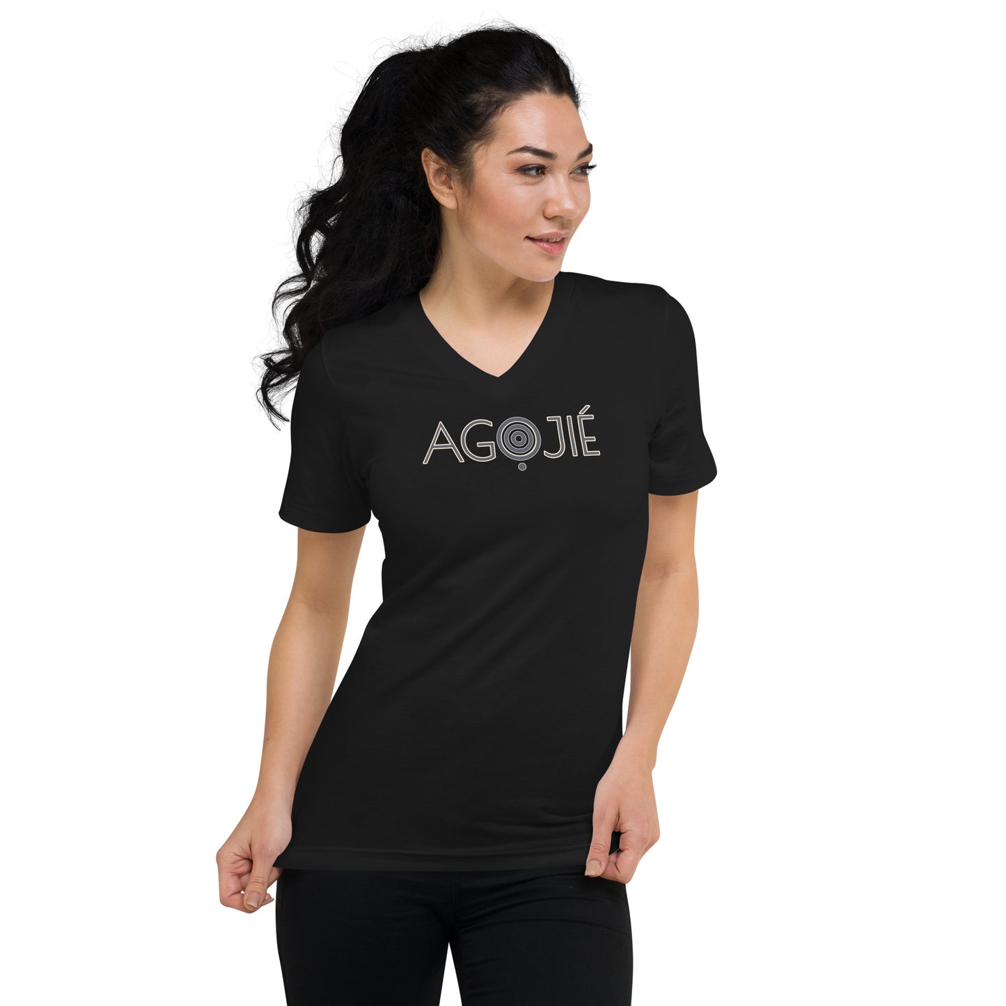 "AGỌJIE" Women V-Neck T-Shirt