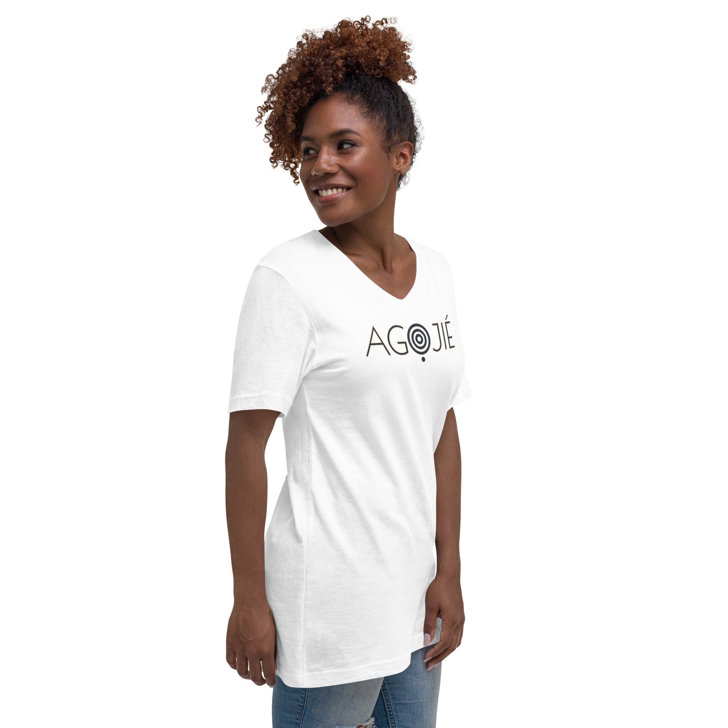 "AGỌJIE" Women V-Neck T-Shirt